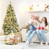 image:imageGoplus 7FT PreLit Snow Flocked Christmas Tree Artificial Hinged Xmas Tree W 450 LED Lights Foldable Metal Stand and 1116 Branch Tips Fake Snow Flocked Tree for Indoor Home Office Party DecorationGreen