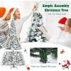 image:imageGoplus 7FT PreLit Snow Flocked Christmas Tree Artificial Hinged Xmas Tree W 450 LED Lights Foldable Metal Stand and 1116 Branch Tips Fake Snow Flocked Tree for Indoor Home Office Party DecorationSnowy
