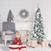 image:imageGoplus 7FT PreLit Snow Flocked Christmas Tree Artificial Hinged Xmas Tree W 450 LED Lights Foldable Metal Stand and 1116 Branch Tips Fake Snow Flocked Tree for Indoor Home Office Party DecorationWhite