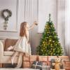 image:imageGoplus 9ft Artificial Prelit Christmas Tree Premium Spruce Hinged Tree with 700 LED Lights and Solid Metal Stand ULCertified Transformer4ft 6in