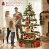 image:imageGoplus 9ft Artificial Prelit Christmas Tree Premium Spruce Hinged Tree with 700 LED Lights and Solid Metal Stand ULCertified Transformer64 ft  220 Lights