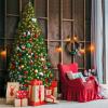 image:imageGoplus 9ft Artificial Prelit Christmas Tree Premium Spruce Hinged Tree with 700 LED Lights and Solid Metal Stand ULCertified Transformer9 ft  700 Lights