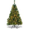 image:imageGoplus 9ft Artificial Prelit Christmas Tree Premium Spruce Hinged Tree with 700 LED Lights and Solid Metal Stand ULCertified Transformer4ft 6in