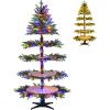 image:imageGoplus 9ft Artificial Prelit Christmas Tree Premium Spruce Hinged Tree with 700 LED Lights and Solid Metal Stand ULCertified Transformer64 ft  220 Lights