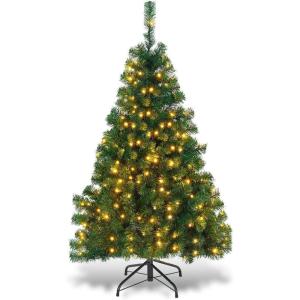 image:imageGoplus 9ft Artificial Prelit Christmas Tree Premium Spruce Hinged Tree with 700 LED Lights and Solid Metal Stand ULCertified Transformer4ft 6in