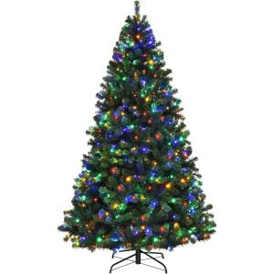 image:imageGoplus 9ft Artificial Prelit Christmas Tree Premium Spruce Hinged Tree with 700 LED Lights and Solid Metal Stand ULCertified Transformer7ft 6in
