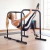 image:imageGoplus Adjustable Dip Bar Heavy Duty Parallette Push Up Stand with 660 LBS Capacity AntiSlip Foam Grips Portable Fitness Workout Dip Station for Home Gym Calisthenics1 Side Locked