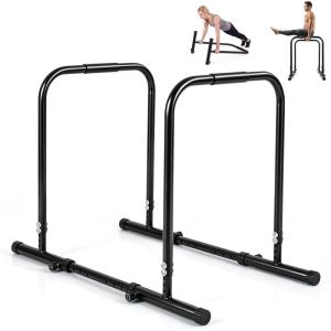 image:imageGoplus Adjustable Dip Bar Heavy Duty Parallette Push Up Stand with 660 LBS Capacity AntiSlip Foam Grips Portable Fitness Workout Dip Station for Home Gym Calisthenics2 Side Locked