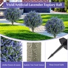 image:imageGoplus 275 Artificial Cypress Topiary Trees Set of 2 Faux Topiary Bushes Shrubs with Ground Spikes Indoor Outdoor SunResistant Fake Evergreen Shrub Plants for Front Porch Patio Home DecorationLavender