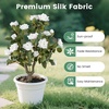 image:imageGoplus 275 Artificial Cypress Topiary Trees Set of 2 Faux Topiary Bushes Shrubs with Ground Spikes Indoor Outdoor SunResistant Fake Evergreen Shrub Plants for Front Porch Patio Home DecorationWhite Rose