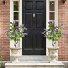 image:imageGoplus 275 Artificial Cypress Topiary Trees Set of 2 Faux Topiary Bushes Shrubs with Ground Spikes Indoor Outdoor SunResistant Fake Evergreen Shrub Plants for Front Porch Patio Home DecorationPurple Flowers