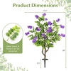 image:imageGoplus 275 Artificial Cypress Topiary Trees Set of 2 Faux Topiary Bushes Shrubs with Ground Spikes Indoor Outdoor SunResistant Fake Evergreen Shrub Plants for Front Porch Patio Home DecorationPurple Flowers