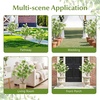 image:imageGoplus 275 Artificial Cypress Topiary Trees Set of 2 Faux Topiary Bushes Shrubs with Ground Spikes Indoor Outdoor SunResistant Fake Evergreen Shrub Plants for Front Porch Patio Home DecorationWhite Flowers