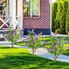 image:imageGoplus 275 Artificial Cypress Topiary Trees Set of 2 Faux Topiary Bushes Shrubs with Ground Spikes Indoor Outdoor SunResistant Fake Evergreen Shrub Plants for Front Porch Patio Home DecorationPurple Flowers
