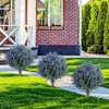 image:imageGoplus 275 Artificial Cypress Topiary Trees Set of 2 Faux Topiary Bushes Shrubs with Ground Spikes Indoor Outdoor SunResistant Fake Evergreen Shrub Plants for Front Porch Patio Home DecorationLavender