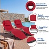 image:imageGoplus Tanning Chair Folding Beach Lounge Chair with Face Hole Removable Pillow Carry Strap Position Adjustable Sunbathing Chair Portable Outside Lounge Chair for Patio Pool 1 RedRed