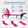 image:imageGoplus Tanning Chair Folding Beach Lounge Chair with Face Hole Removable Pillow Carry Strap Position Adjustable Sunbathing Chair Portable Outside Lounge Chair for Patio Pool 1 RedPink