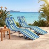 image:imageGoplus Tanning Chair Folding Beach Lounge Chair with Face Hole Removable Pillow Carry Strap Position Adjustable Sunbathing Chair Portable Outside Lounge Chair for Patio Pool 1 RedBlue Stripe