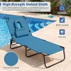 image:imageGoplus Tanning Chair Folding Beach Lounge Chair with Face Hole Removable Pillow Carry Strap Position Adjustable Sunbathing Chair Portable Outside Lounge Chair for Patio Pool 1 RedNavy