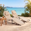 image:imageGoplus Tanning Chair Folding Beach Lounge Chair with Face Hole Removable Pillow Carry Strap Position Adjustable Sunbathing Chair Portable Outside Lounge Chair for Patio Pool 1 RedBeige