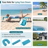 image:imageGoplus Tanning Chair Folding Beach Lounge Chair with Face Hole Removable Pillow Carry Strap Position Adjustable Sunbathing Chair Portable Outside Lounge Chair for Patio Pool 1 RedSky Blue