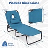 image:imageGoplus Tanning Chair Folding Beach Lounge Chair with Face Hole Removable Pillow Carry Strap Position Adjustable Sunbathing Chair Portable Outside Lounge Chair for Patio Pool 1 RedNavy