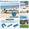 image:imageGoplus Tanning Chair Folding Beach Lounge Chair with Face Hole Removable Pillow Carry Strap Position Adjustable Sunbathing Chair Portable Outside Lounge Chair for Patio Pool 1 RedNavy