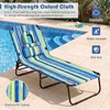 image:imageGoplus Tanning Chair Folding Beach Lounge Chair with Face Hole Removable Pillow Carry Strap Position Adjustable Sunbathing Chair Portable Outside Lounge Chair for Patio Pool 1 RedBlue Stripe