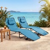 image:imageGoplus Tanning Chair Folding Beach Lounge Chair with Face Hole Removable Pillow Carry Strap Position Adjustable Sunbathing Chair Portable Outside Lounge Chair for Patio Pool 1 RedNavy