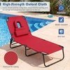 image:imageGoplus Tanning Chair Folding Beach Lounge Chair with Face Hole Removable Pillow Carry Strap Position Adjustable Sunbathing Chair Portable Outside Lounge Chair for Patio Pool 1 RedRed