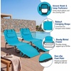 image:imageGoplus Tanning Chair Folding Beach Lounge Chair with Face Hole Removable Pillow Carry Strap Position Adjustable Sunbathing Chair Portable Outside Lounge Chair for Patio Pool 1 RedSky Blue