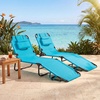 image:imageGoplus Tanning Chair Folding Beach Lounge Chair with Face Hole Removable Pillow Carry Strap Position Adjustable Sunbathing Chair Portable Outside Lounge Chair for Patio Pool 1 RedSky Blue