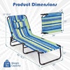 image:imageGoplus Tanning Chair Folding Beach Lounge Chair with Face Hole Removable Pillow Carry Strap Position Adjustable Sunbathing Chair Portable Outside Lounge Chair for Patio Pool 1 RedBlue Stripe