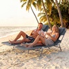image:imageGoplus Tanning Chair Portable Lightweight 105LBS Beach Lounger with Face Arm Holes Adjustable 5Position 330LBS Capacity Side Pocket Removable Cushions Portable Sunbathing Chair for PoolGrey