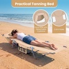 image:imageGoplus Tanning Chair Portable Lightweight 105LBS Beach Lounger with Face Arm Holes Adjustable 5Position 330LBS Capacity Side Pocket Removable Cushions Portable Sunbathing Chair for PoolBiege