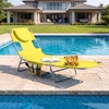 image:imageGoplus Tanning Chair Portable Lightweight 105LBS Beach Lounger with Face Arm Holes Adjustable 5Position 330LBS Capacity Side Pocket Removable Cushions Portable Sunbathing Chair for PoolYellow