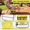 image:imageGoplus Tanning Chair Portable Lightweight 105LBS Beach Lounger with Face Arm Holes Adjustable 5Position 330LBS Capacity Side Pocket Removable Cushions Portable Sunbathing Chair for PoolYellow