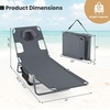 image:imageGoplus Tanning Chair Portable Lightweight 105LBS Beach Lounger with Face Arm Holes Adjustable 5Position 330LBS Capacity Side Pocket Removable Cushions Portable Sunbathing Chair for PoolGrey