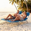 image:imageGoplus Tanning Chair Portable Lightweight 105LBS Beach Lounger with Face Arm Holes Adjustable 5Position 330LBS Capacity Side Pocket Removable Cushions Portable Sunbathing Chair for PoolBlue