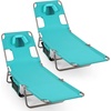 image:imageGoplus Tanning Chair Portable Lightweight 105LBS Beach Lounger with Face Arm Holes Adjustable 5Position 330LBS Capacity Side Pocket Removable Cushions Portable Sunbathing Chair for PoolMint Green