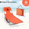 image:imageGoplus Tanning Chair Portable Lightweight 105LBS Beach Lounger with Face Arm Holes Adjustable 5Position 330LBS Capacity Side Pocket Removable Cushions Portable Sunbathing Chair for PoolOrange