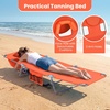 image:imageGoplus Tanning Chair Portable Lightweight 105LBS Beach Lounger with Face Arm Holes Adjustable 5Position 330LBS Capacity Side Pocket Removable Cushions Portable Sunbathing Chair for PoolOrange