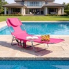 image:imageGoplus Tanning Chair Portable Lightweight 105LBS Beach Lounger with Face Arm Holes Adjustable 5Position 330LBS Capacity Side Pocket Removable Cushions Portable Sunbathing Chair for PoolPink
