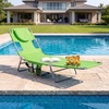 image:imageGoplus Tanning Chair Portable Lightweight 105LBS Beach Lounger with Face Arm Holes Adjustable 5Position 330LBS Capacity Side Pocket Removable Cushions Portable Sunbathing Chair for PoolGreen