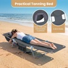 image:imageGoplus Tanning Chair Portable Lightweight 105LBS Beach Lounger with Face Arm Holes Adjustable 5Position 330LBS Capacity Side Pocket Removable Cushions Portable Sunbathing Chair for PoolGrey