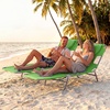 image:imageGoplus Tanning Chair Portable Lightweight 105LBS Beach Lounger with Face Arm Holes Adjustable 5Position 330LBS Capacity Side Pocket Removable Cushions Portable Sunbathing Chair for PoolGreen
