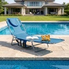 image:imageGoplus Tanning Chair Portable Lightweight 105LBS Beach Lounger with Face Arm Holes Adjustable 5Position 330LBS Capacity Side Pocket Removable Cushions Portable Sunbathing Chair for PoolBlue