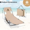 image:imageGoplus Tanning Chair Portable Lightweight 105LBS Beach Lounger with Face Arm Holes Adjustable 5Position 330LBS Capacity Side Pocket Removable Cushions Portable Sunbathing Chair for PoolBiege