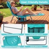 image:imageGoplus Tanning Chair Portable Lightweight 105LBS Beach Lounger with Face Arm Holes Adjustable 5Position 330LBS Capacity Side Pocket Removable Cushions Portable Sunbathing Chair for PoolMint Green