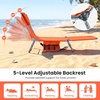 image:imageGoplus Tanning Chair Portable Lightweight 105LBS Beach Lounger with Face Arm Holes Adjustable 5Position 330LBS Capacity Side Pocket Removable Cushions Portable Sunbathing Chair for PoolOrange